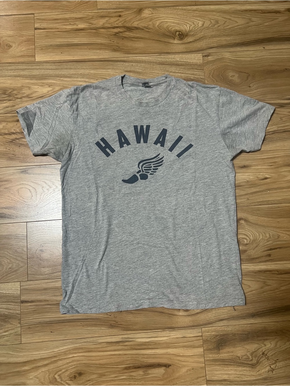 Grey "Hawaii" Track and Field Graphic Crew Neck T-Shirt